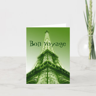 De Festividades Verde do cartão da viagem da torre Eiffel do bon