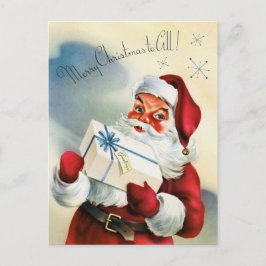 De Festividades Vintage retro Natal Papais noeis Cartão postal Fer