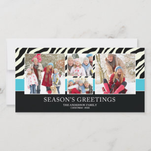 DE FESTIVIDADES ZEBRA GREETINGS CARTÃO COM FOTOS HOLIDAY