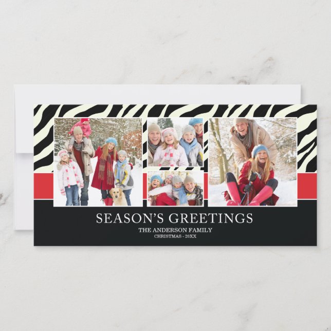 DE FESTIVIDADES ZEBRA GREETINGS | CARTÃO COM FOTOS HOLIDAY (Frente)