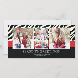 DE FESTIVIDADES ZEBRA GREETINGS   CARTÃO COM FOTOS HOLIDAY