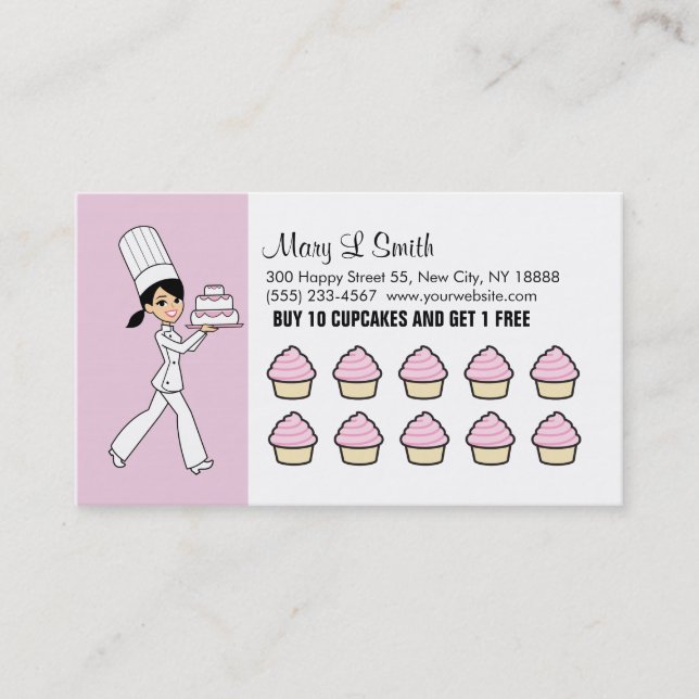 De Fidelidade A padaria/cupcake recompensa o cartão - (Frente)