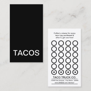 De Fidelidade cartão perfurado tacos