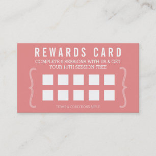 De Fidelidade CARTÃO REWARD PUNCH simples e modesto coral chic