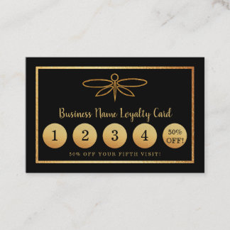 De Fidelidade Dragonfly Gold Foil - Cartão Lealdade