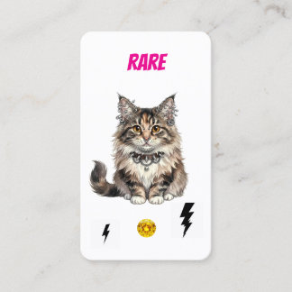 De Fidelidade Gato Punk Raro Cartão Colecionável Maine Coon