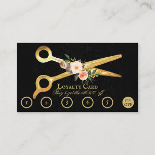 De Fidelidade O ouro luxuoso do cabeleireiro Scissors o cartão