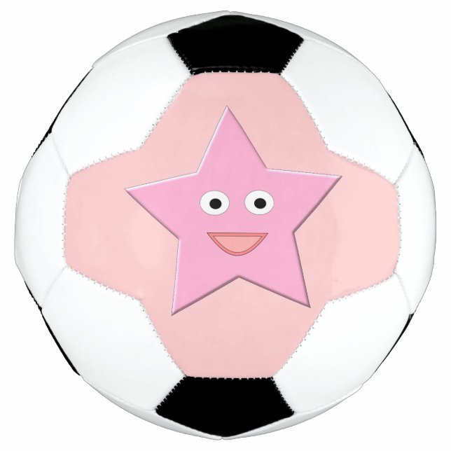 De Futebol Bola bonito rosa-estrela (Frente)