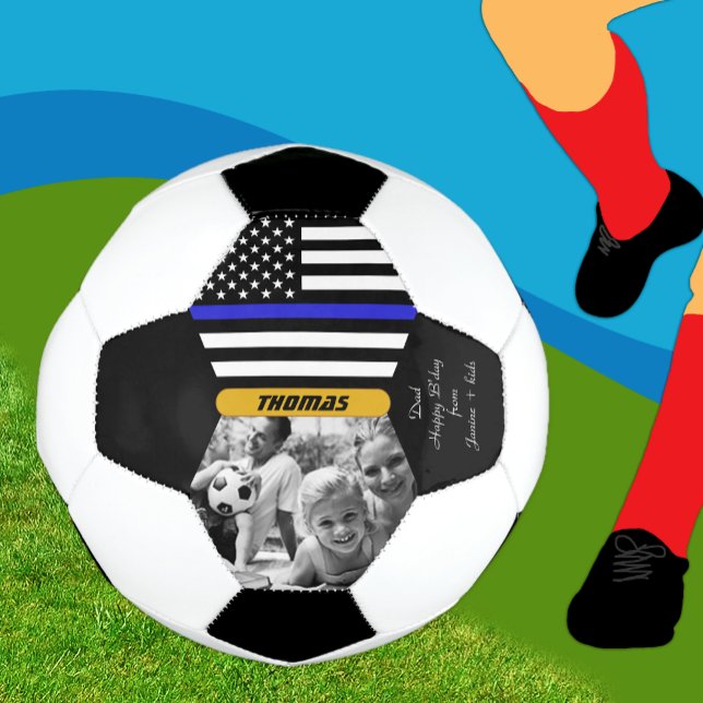 De Futebol Linha Azul Personalizada, Polícia, Bola Fotográfic (Criador carregado)