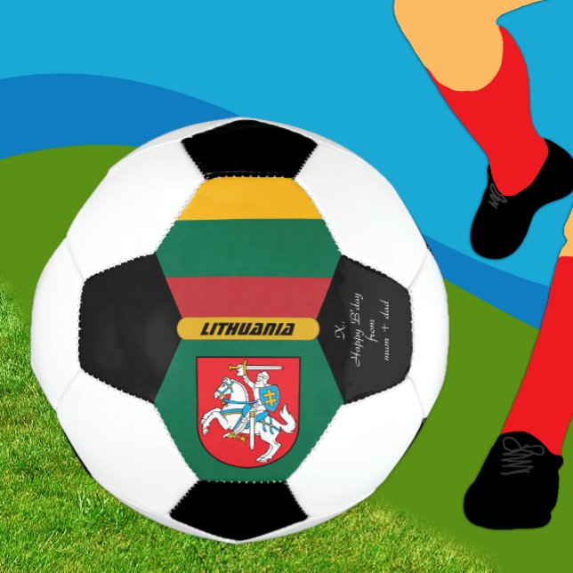 De Futebol Lituânia Personalizada, Bandeira, Bola Fotográfica (Criador carregado)