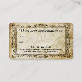 De Horário Cartão da nomeação do Flourish do vintage do salão