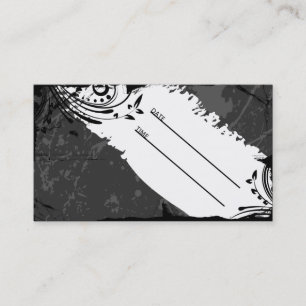 De Horário cartão preto e branco da nomeação do grunge