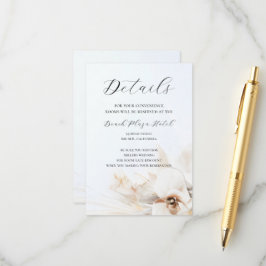 De Informações Cartão com Detalhes Florais Boho Neutro