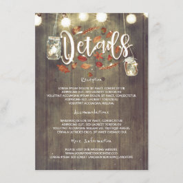 De Informações Cartão Detalhes do casamento outono