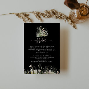 De Informações Cartão do Hotel Boho Wildflower Black