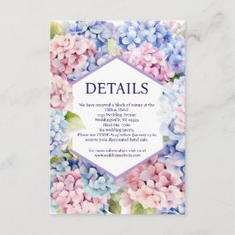 De Informações Cartão do receptáculo Detalhes da Hydrangea