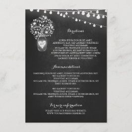 De Informações Cartão dos detalhes do casamento do Mason jar do q