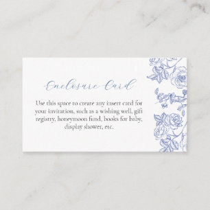 De Informações Cartão Floral Azul Personalizado Something Blue