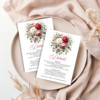 Cartão floral burgundy elegante com acabamento em