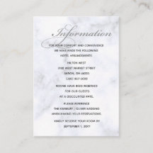 Cartão Marble Wedding Details