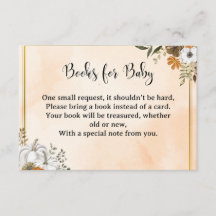 Cartão Outono Floral “Livros para Bebê” - Pêssego