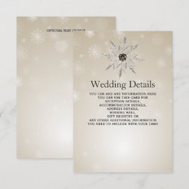 De Informações Cartão Pormenores do casamento no inverno com floc
