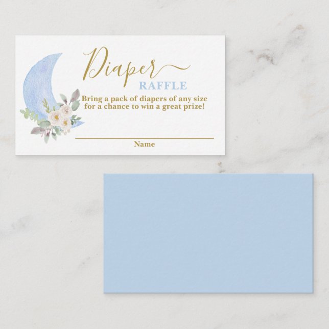 De Informações Cartão Raffle sobre a Fralda da Lua (Frente/Verso)