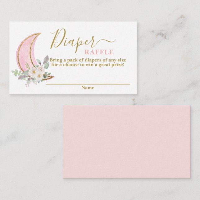 De Informações Cartão Raffle sobre a Fralda da Lua (Frente/Verso)