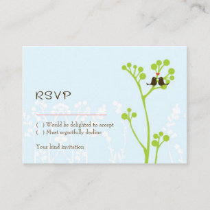 De Informações Cartão RSVP Lovebird (Pó Azul)