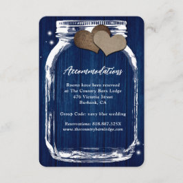 De Informações Cartão Rustic Marinho Blue Mason Jar Wood Acomodat