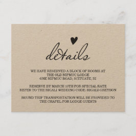 De Informações Cartão RUSTIC WEDDING