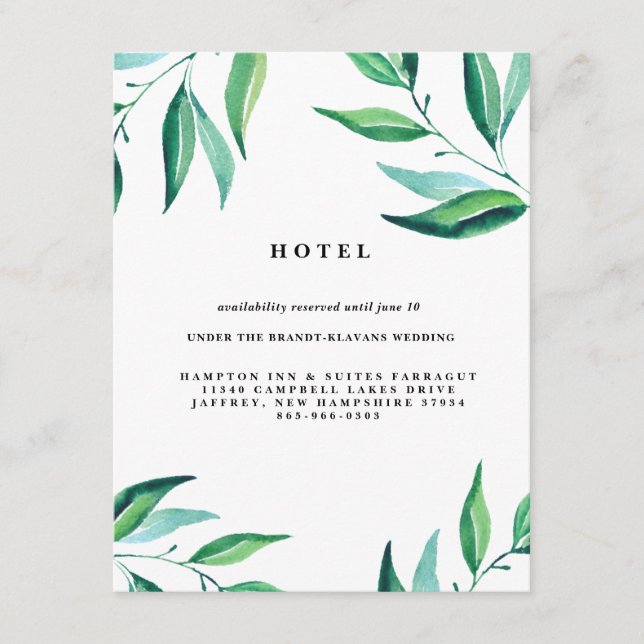 De Informações Cartão rústico do hotel do casamento das (Frente)