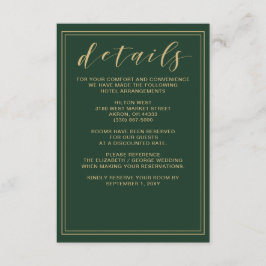 De Informações Cartão verde e Dourado para o casamento