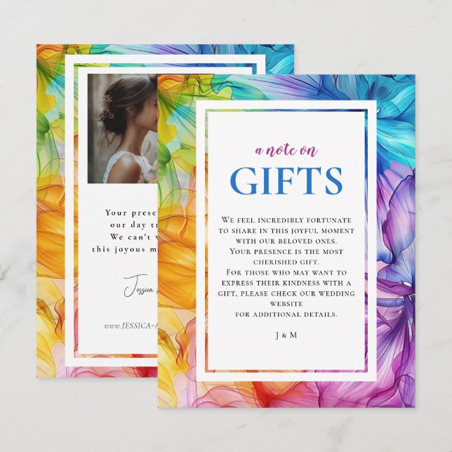 De Informações Com o cartão GIFT com fotografia Bloom Eteal (Frente/Verso)