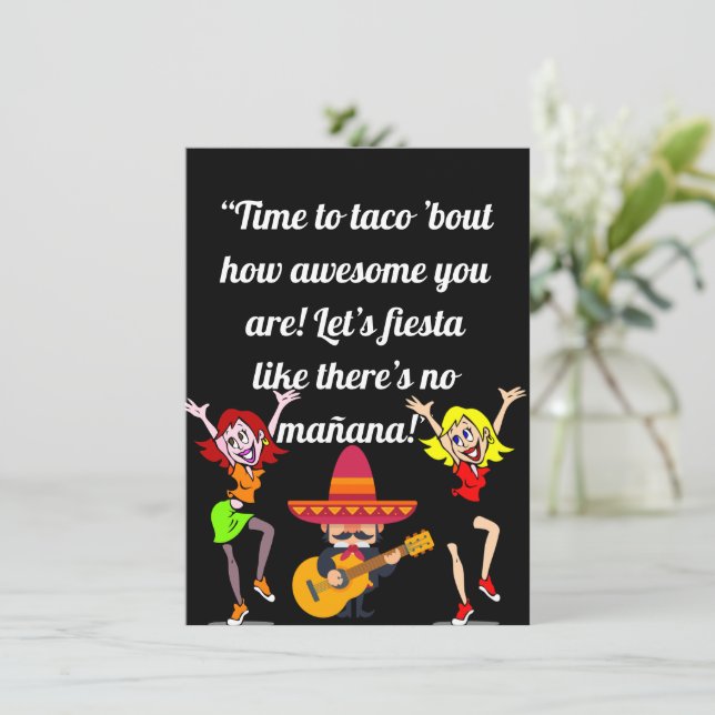 De Informações deixa o taco falar sobre o cartão (Em pé/Frente)