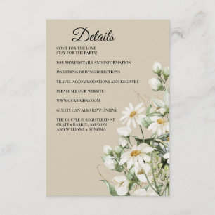 De Informações Detalhes do Cartão com Enclausuramento Boho Daisy