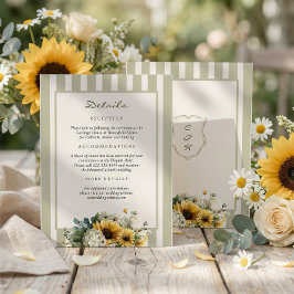 De Informações Detalhes do Casamento Sunflower - Cartão Incluso