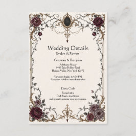 De Informações Detalhes do Casamento Vitoriano Sombrio - Cartão d
