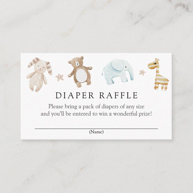De Informações Doces Vintage Brinquedos Bebê Fralda Raffle cartão (Frente)