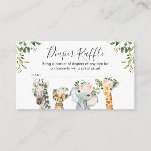 De Informações Girls Safari Animal Fralda Cartão Raffle Inserido