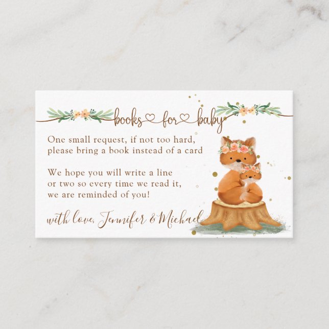 De Informações Livros Adoráveis sobre Raposa-Pensada para Cartão  (Frente)