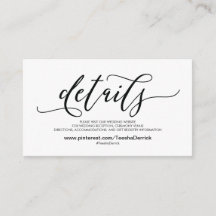 O Web site bonito do casamento detalha o cartão do