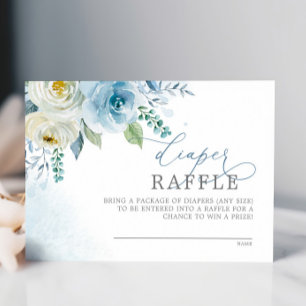 De Informações Rosa azul empoeirado Flores Fralda Cartão Raffle
