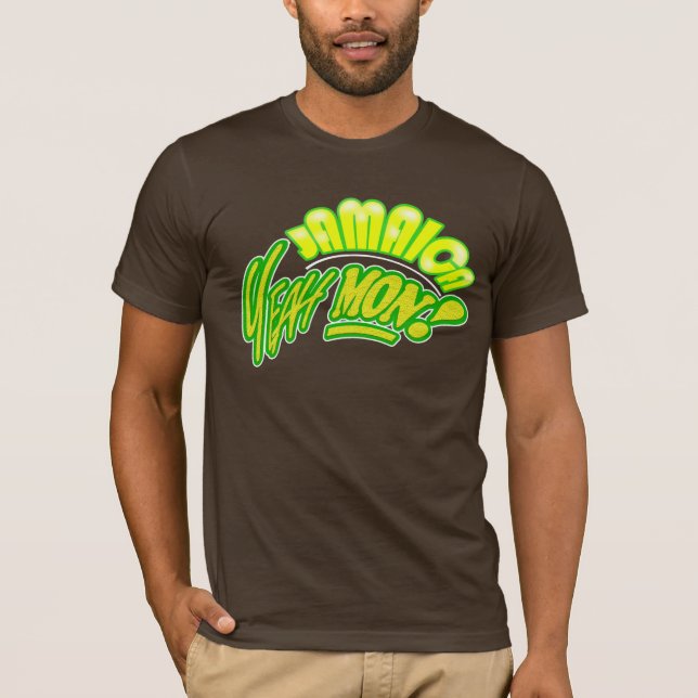 De Jamaica camisa yeah segunda-feira Brown (Frente)