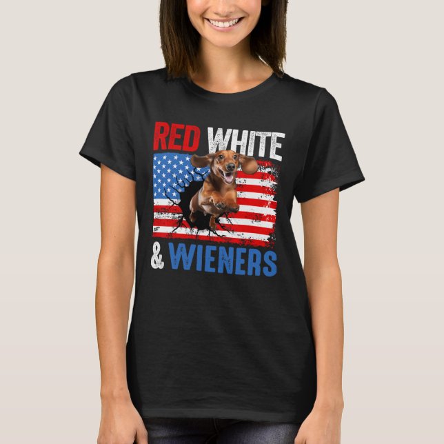 De Julho, Dachshund Camiseta de cão Vermelho, Bran (Frente)
