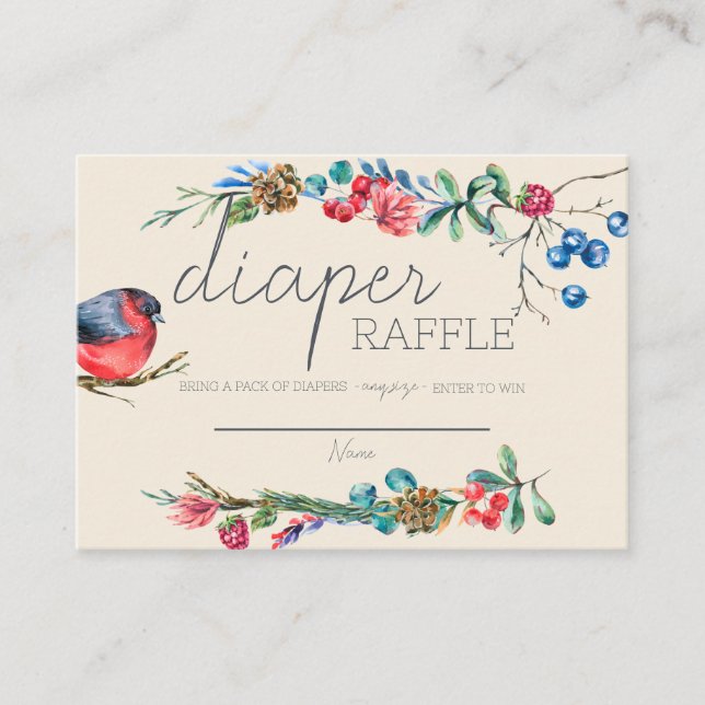 De Lugar Animais Florestais | Cartão Raffle Fralda | Fem (Frente)