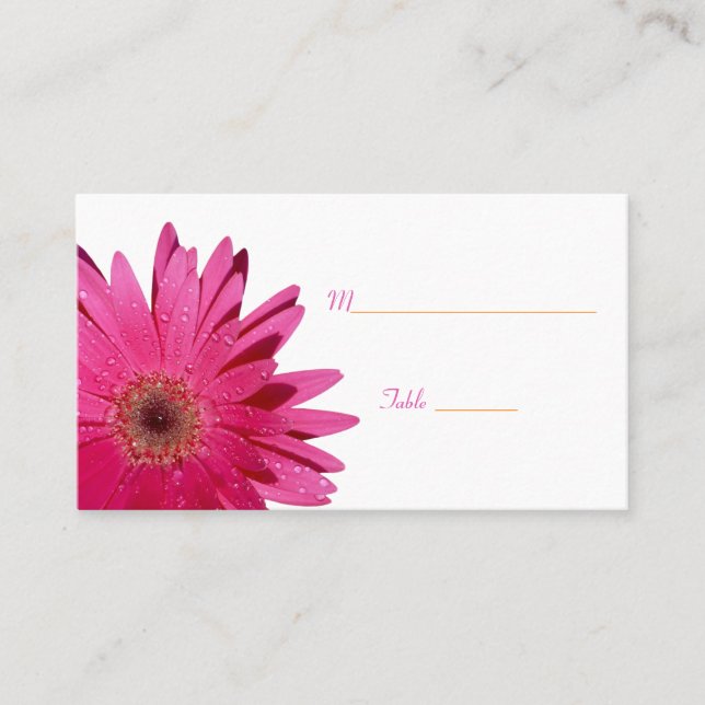 De Lugar Cartão branco rosa Gerbera Daisy (Frente)