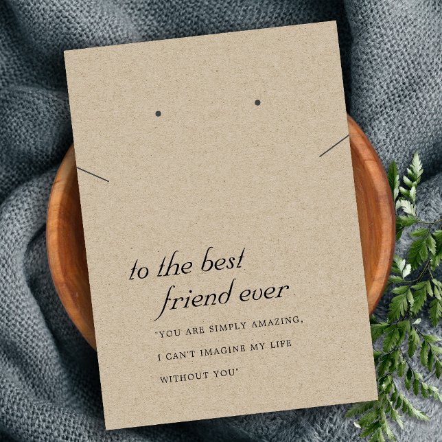 DE LUGAR CARTÃO RUSTIC DO AMIGO KRAFT GIFT NECKLACE (Criador carregado)