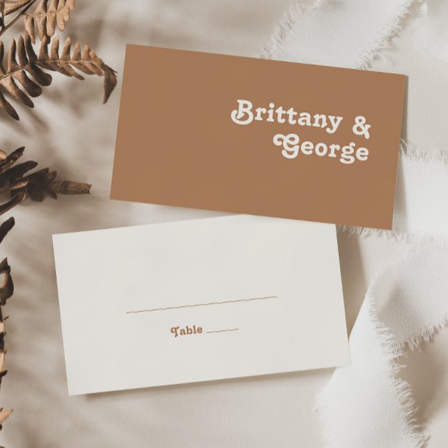 De Lugar Retro Beach | Cartão Brown Flat Place (Criador carregado)