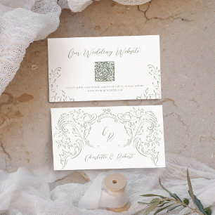 De Lugar Sage Vintage Flourar código QR Website Cartão